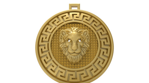 Lion pendant | jewelry lion pendant | 3D print lion model | lion face Jewelry design file | lion stl file