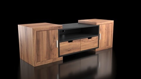 Entertainment Console Stained Walnut