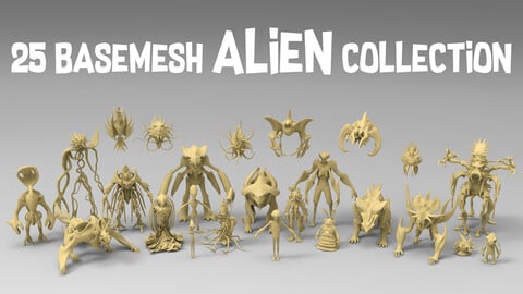 25 basemesh alien collection