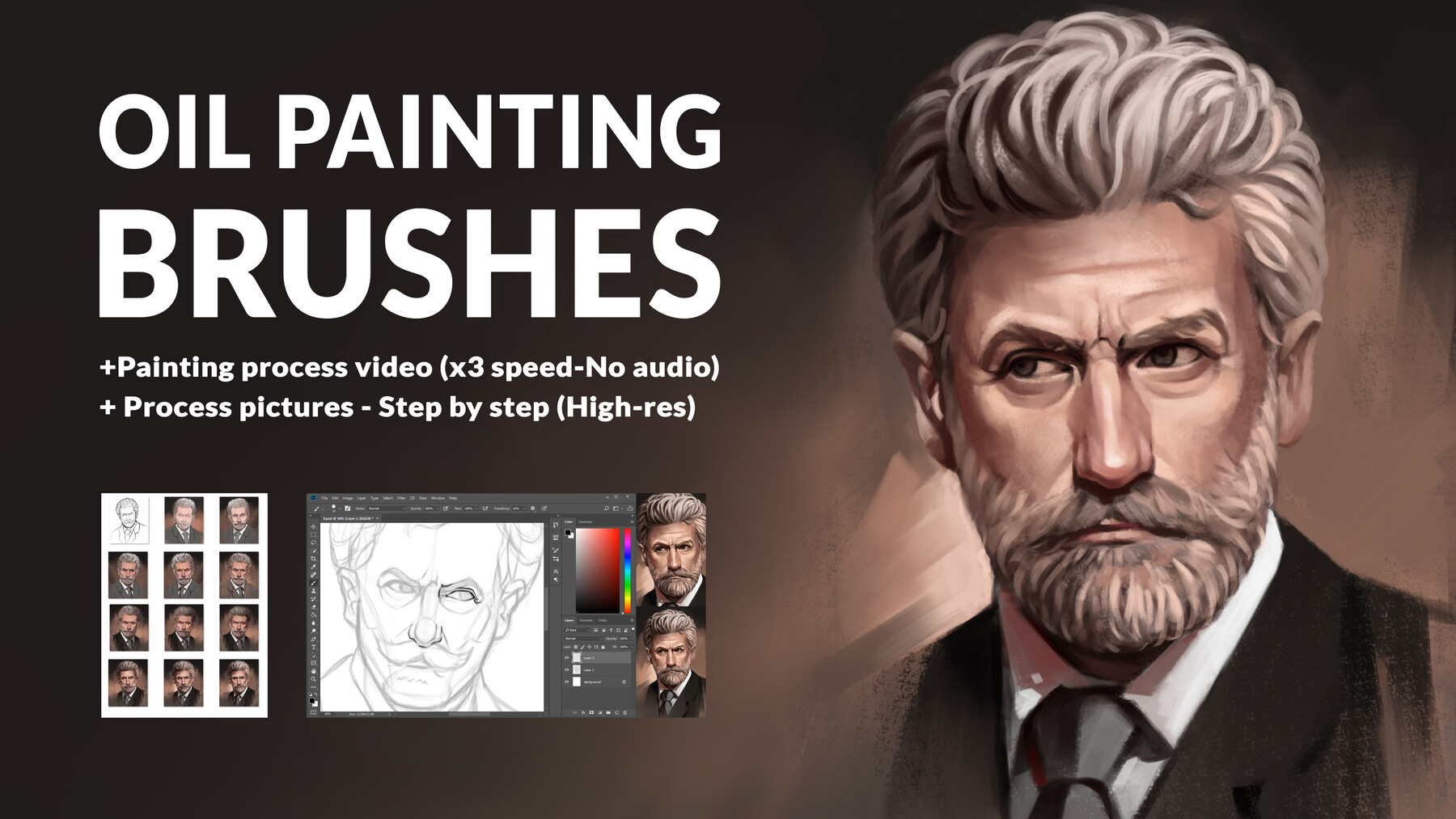 ArtStation - Photoshop CC Oil Painting Brushes Pack by