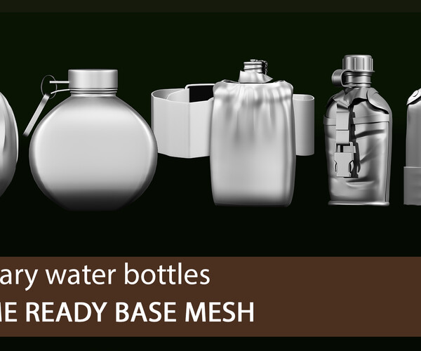 ArtStation - Military water bottles | Game Assets