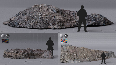 3x MUD scanned assets, medium quality, 4K textures, UDIMs