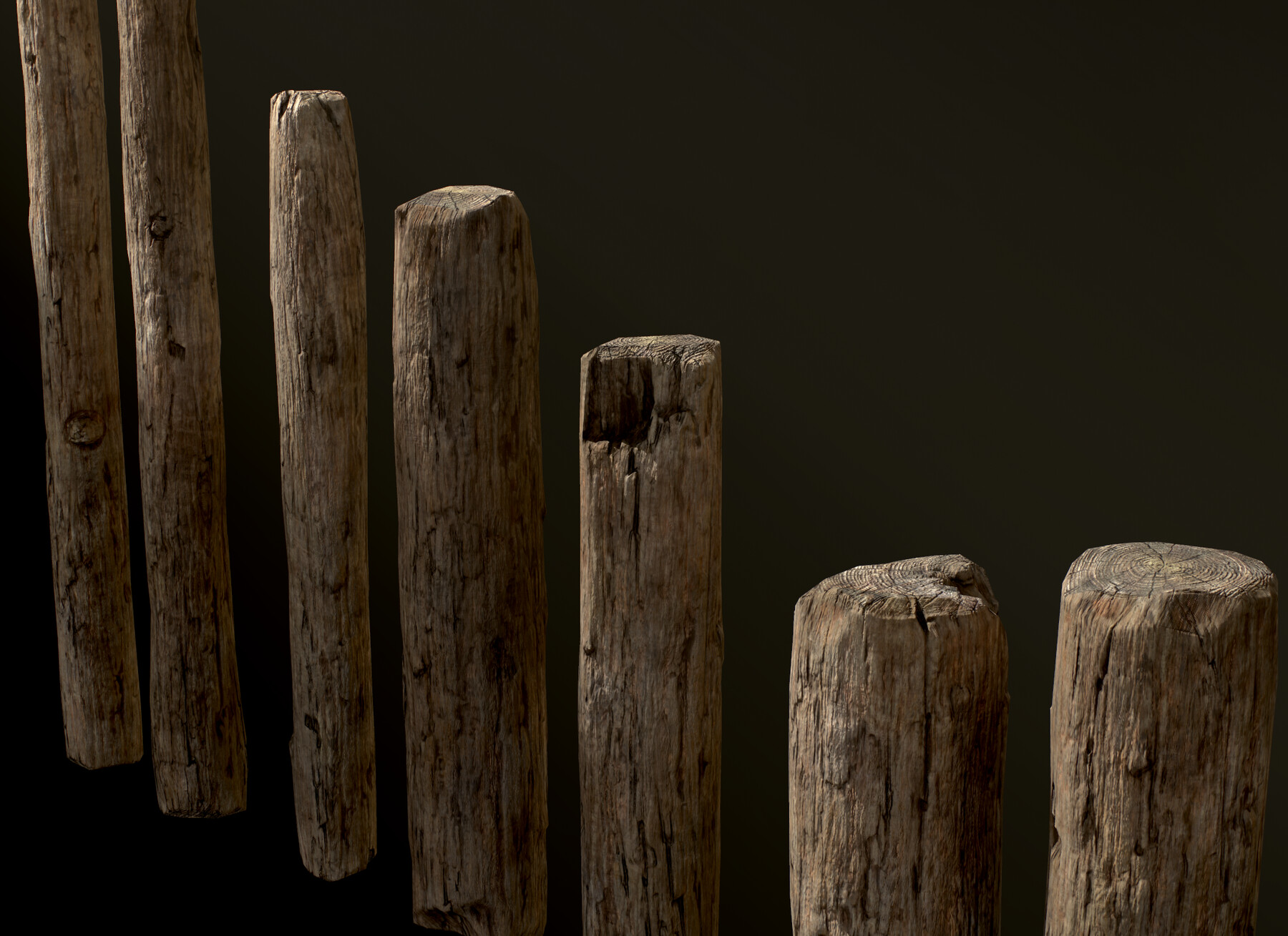 ArtStation Old Wooden Poles Lowpoly 4K Game Assets