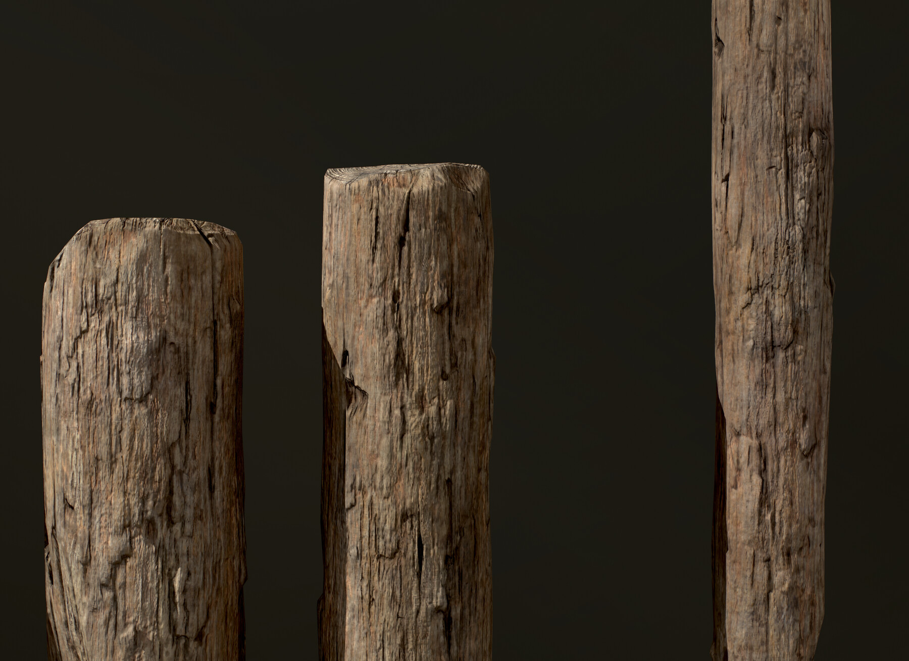 ArtStation Old Wooden Poles Lowpoly 4K Game Assets