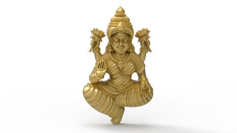 Laxmi devi pendant|lakshmi CAD file|laxmi jewelry file|indian goddess laxmi|3D printing laxmi file