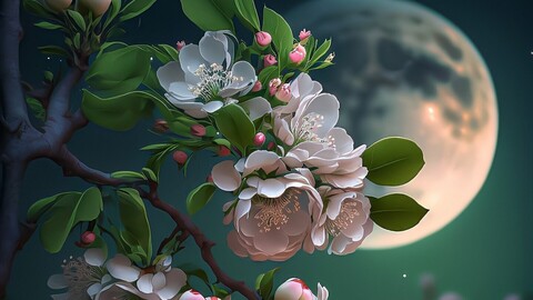 Garden under the moon 2 group of pictures