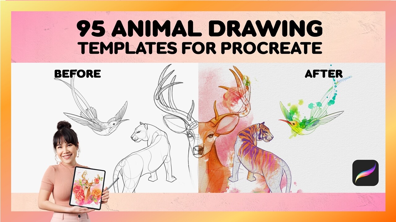 ArtStation - Procreate Animal Stamps | 95 Procreate Animal Brushes | Brushes