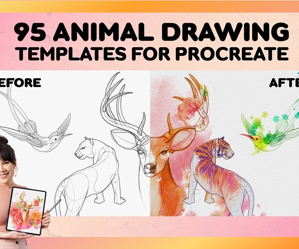 ArtStation Procreate Animal Stamps 95 Procreate Animal Brushes