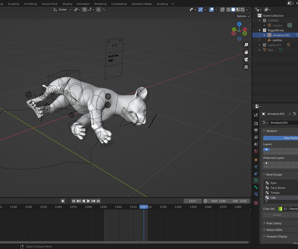 ArtStation - Fur Tiger Cub Rigged and Animated in Blender | Game Assets