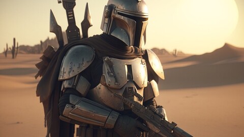 ArtStation - Mandalorian in the desert | Artworks