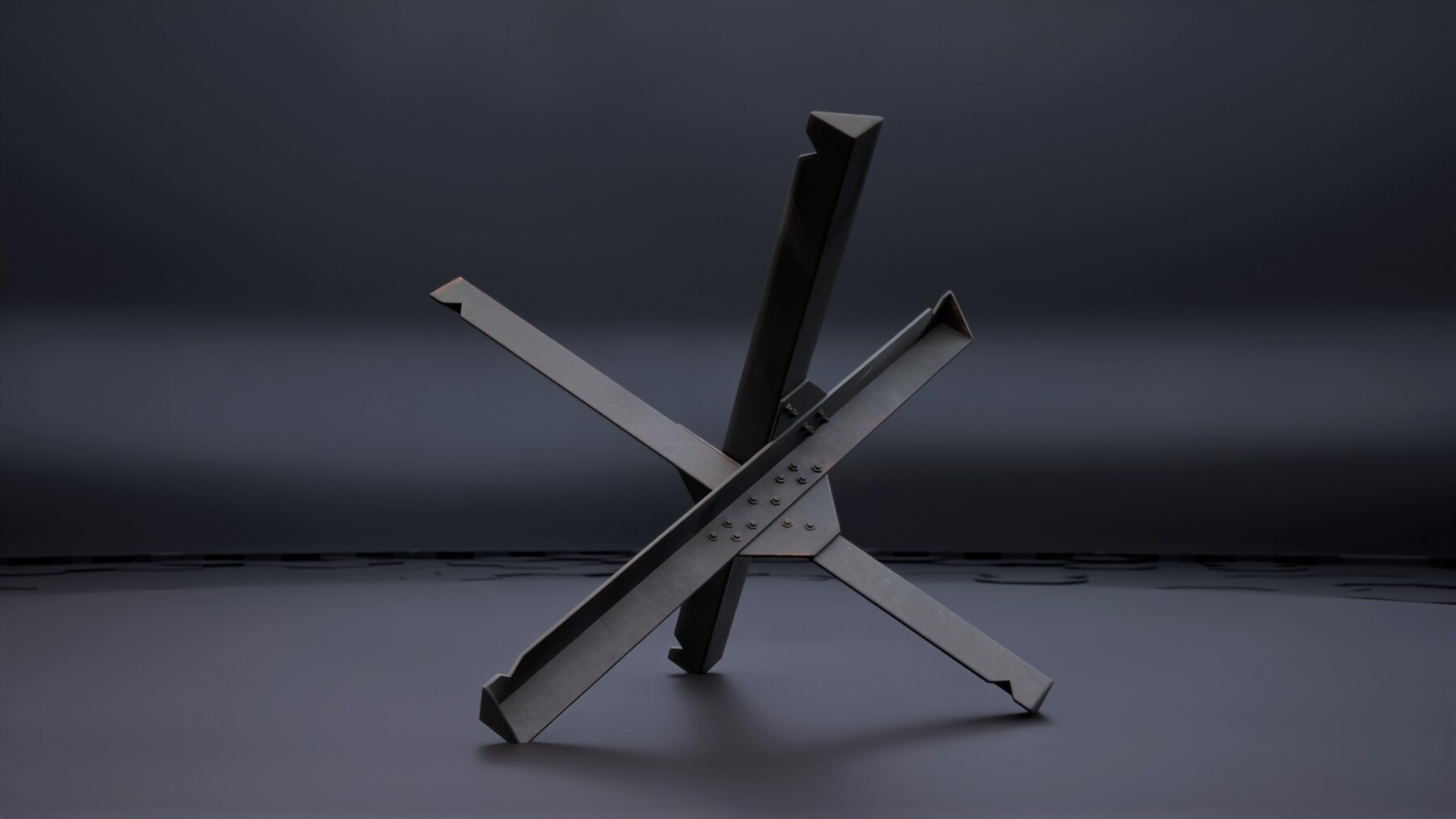 ArtStation - Military Czech hedgehog - anti-tank barrier | Game Assets