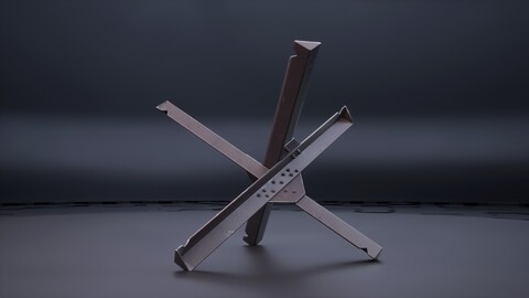 Military Czech hedgehog - anti-tank barrier