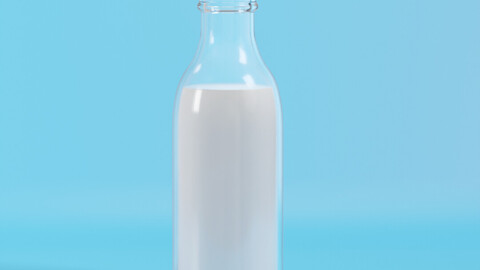 Milk Glass Bottle Free 3D model