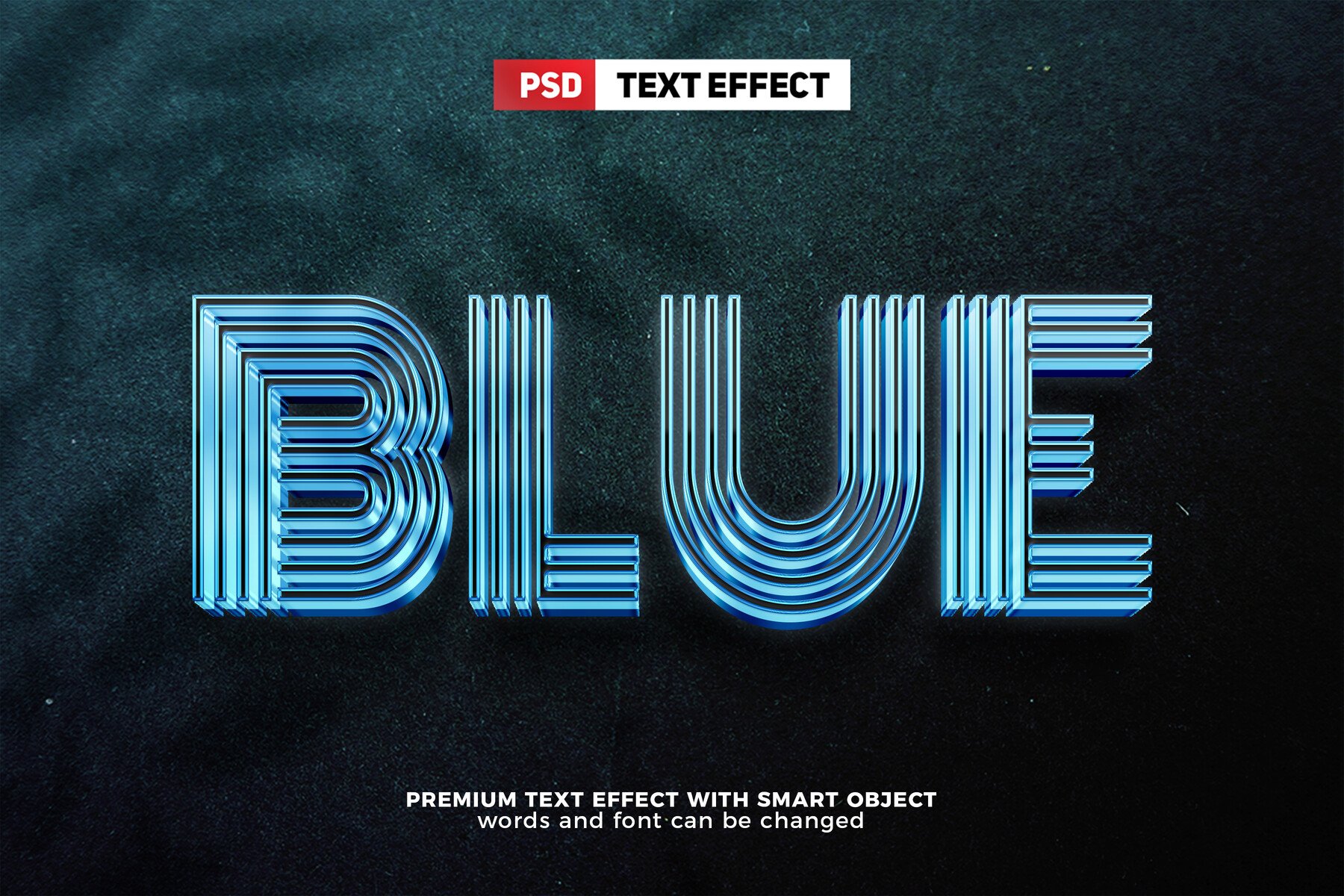 ArtStation - 3D Blue. PSD Fully Editable Text Effect. Layer Style PSD ...