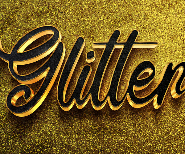 ArtStation - 3D Glitter. PSD fully editable text effect. Layer style ...