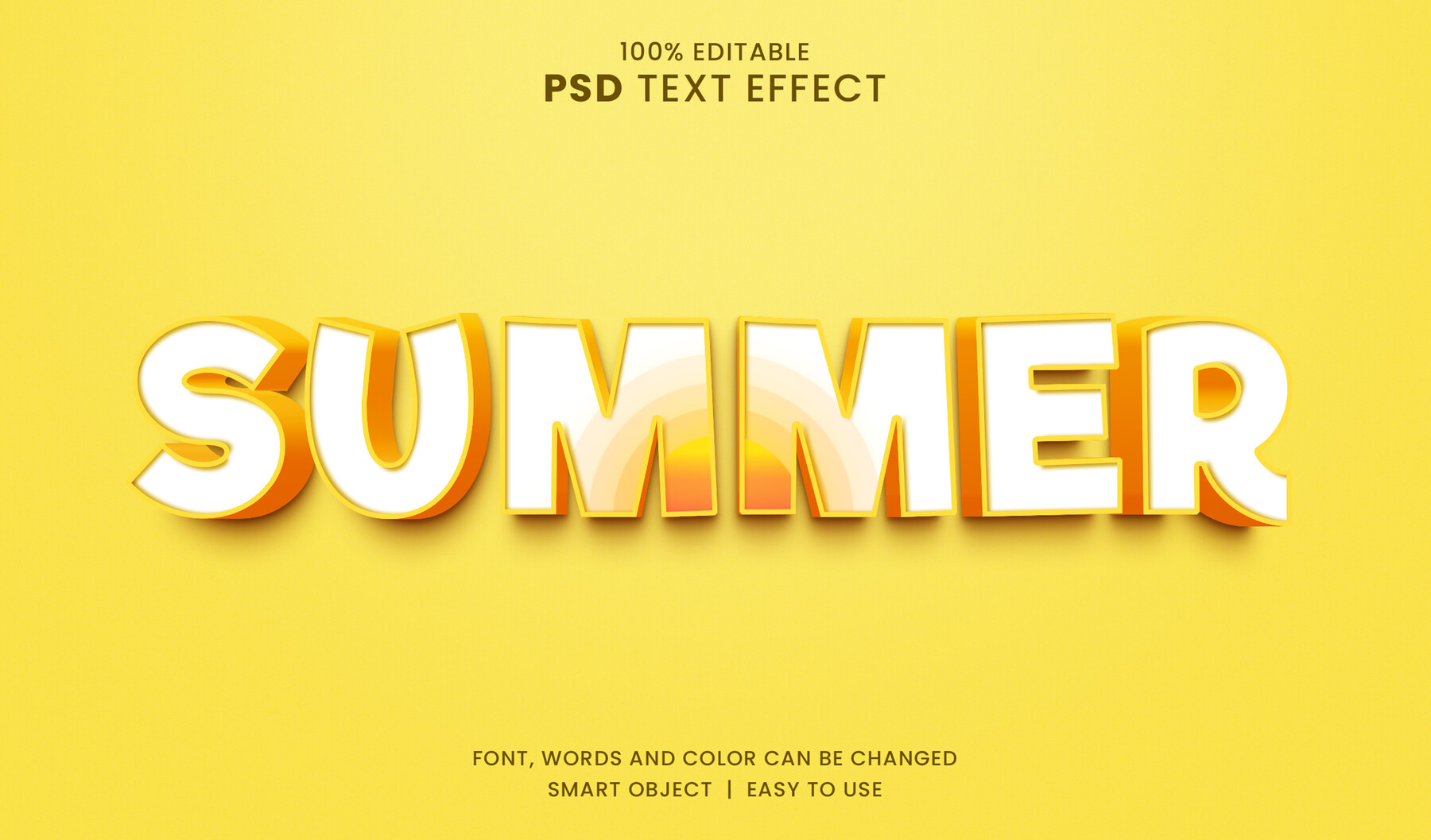 ArtStation - 3D Summer PSD fully editable text effect. Layer style PSD ...