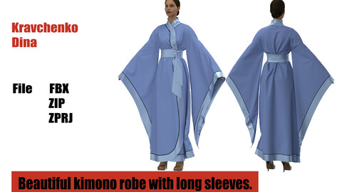 Beautiful kimono robe with long sleeves.