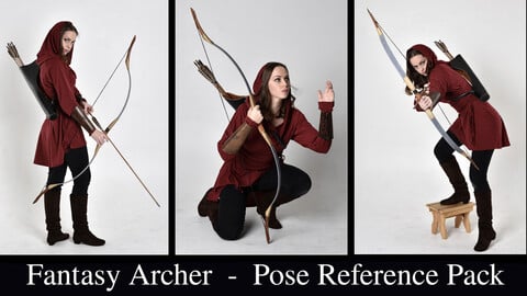 x160 Fantasy archer - Model Pose Reference Pack