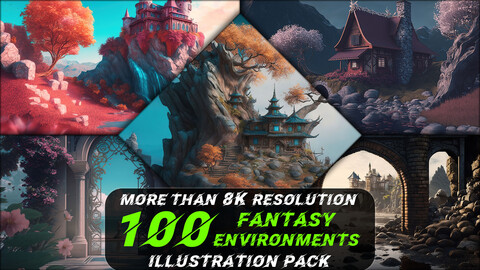 100 Fantasy Environment Illustration Pack (More Than 8K Resolution) - Vol 7