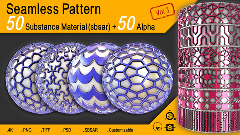 50 Seamless Pattern + Alpha (4K) Vol 3