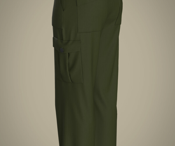 3D Washed Cargo Pants Loose Stacked