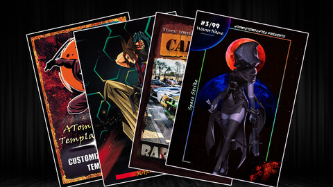 4 in 1 NFT card Photoshop Template
