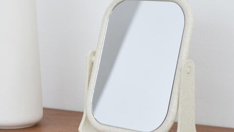 Rectangular White Reversible Table Mirror