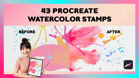 Procreate Watercolor Stamp | 43 Procreate Watercolor Stamps
