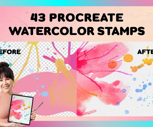 ArtStation Procreate Watercolor Stamp 43 Procreate Watercolor