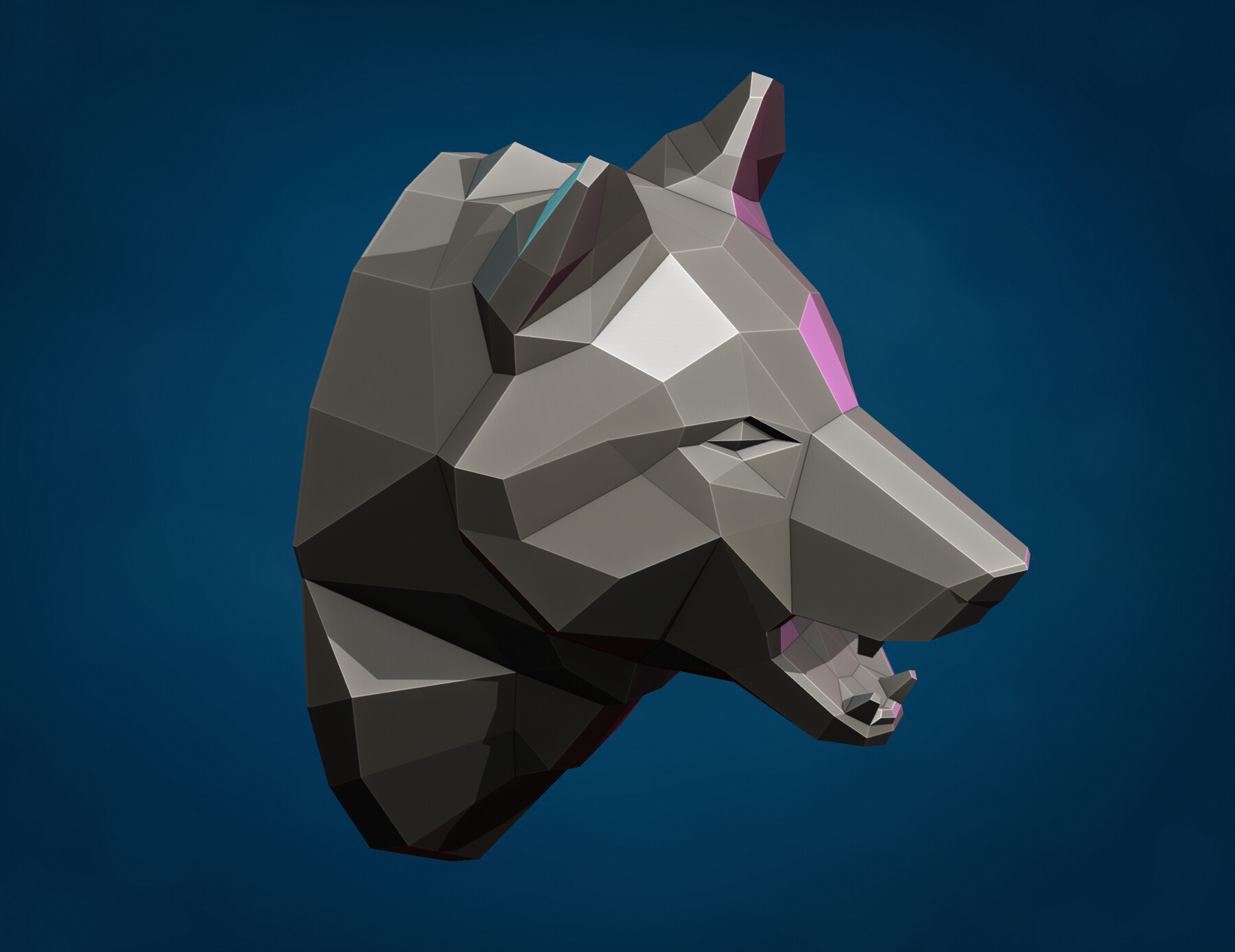 ArtStation - Wolf head low poly | Resources