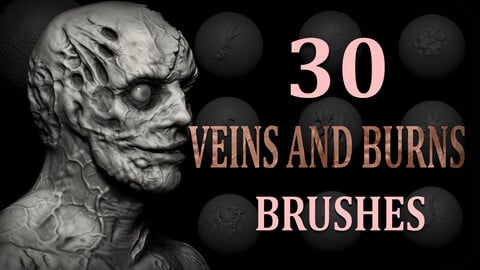 30 Veins and Burns Brush + Alphas
