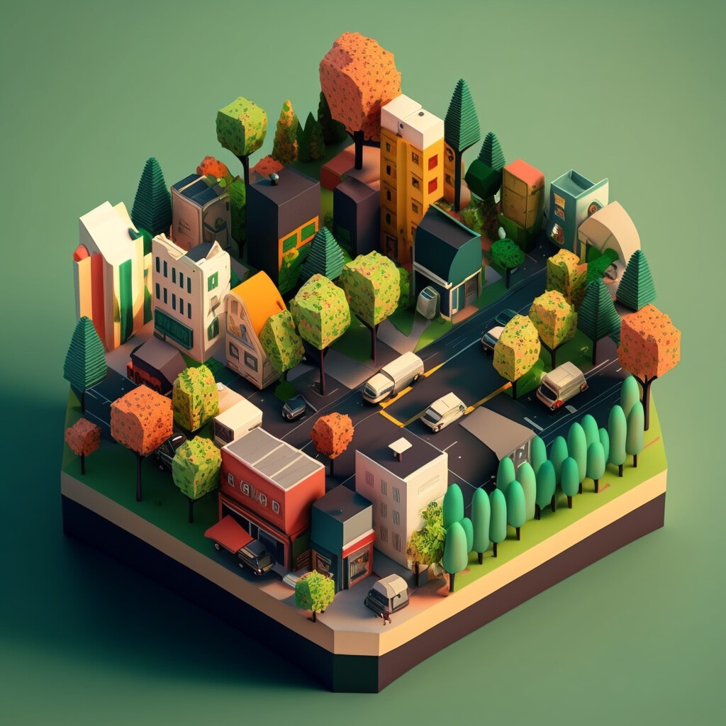 ArtStation - Forestpunk 3d cute isometric city | Resources