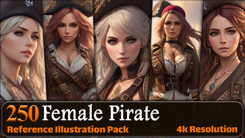 250 Female Pirate Reference Pack | 4K | v.1