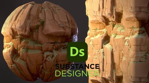 Stylized Brown Cliff Rock - Substance 3D Designer