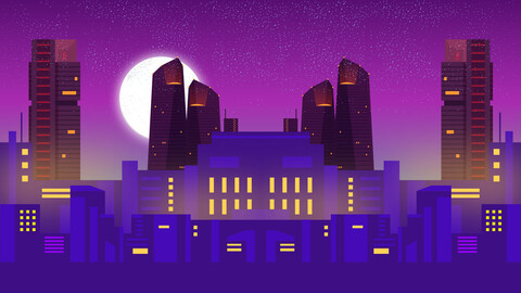 CITY PARALLAX GAME BACKGROUND