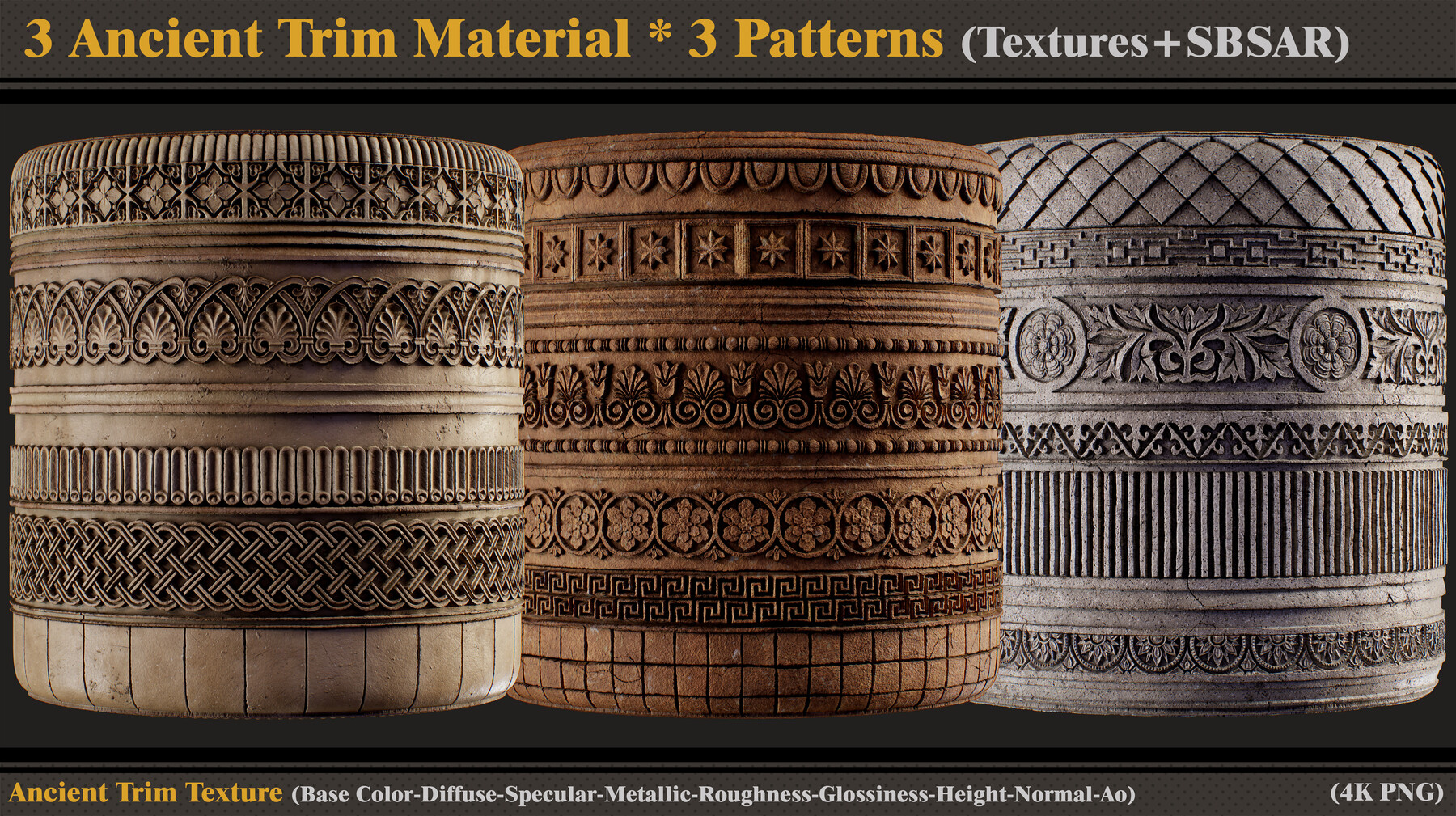 ArtStation - 50 Lace Fabric Trim Texture +SBSAR