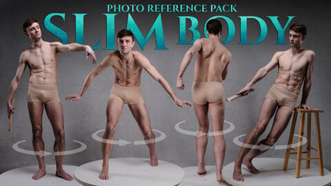 Slim Male Body - Photo reference pack for artists 792 JPEGs