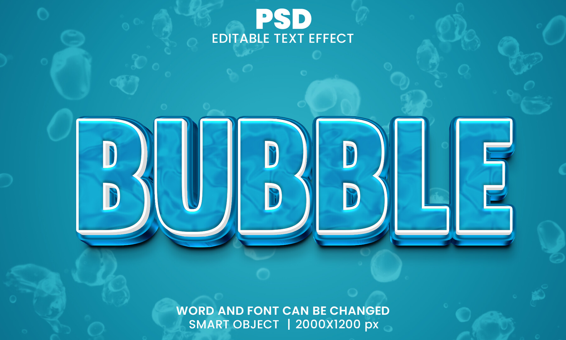 ArtStation - 3D Bubble PSD fully editable text effect. Layer style PSD