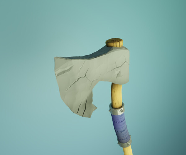 ArtStation stylized stone axe with textures Resources