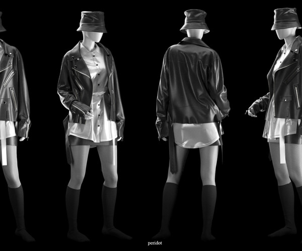 ArtStation - Leather Jacket / Marvelous designer / clo3d / MD ...