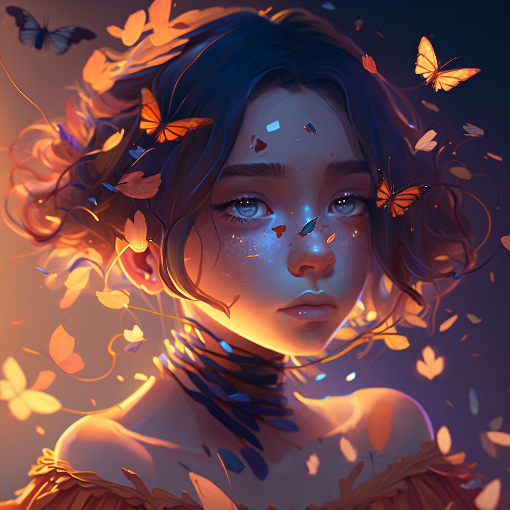 ArtStation - Butterfly Dreams: A Portrait of a Young Girl 5 | Artworks