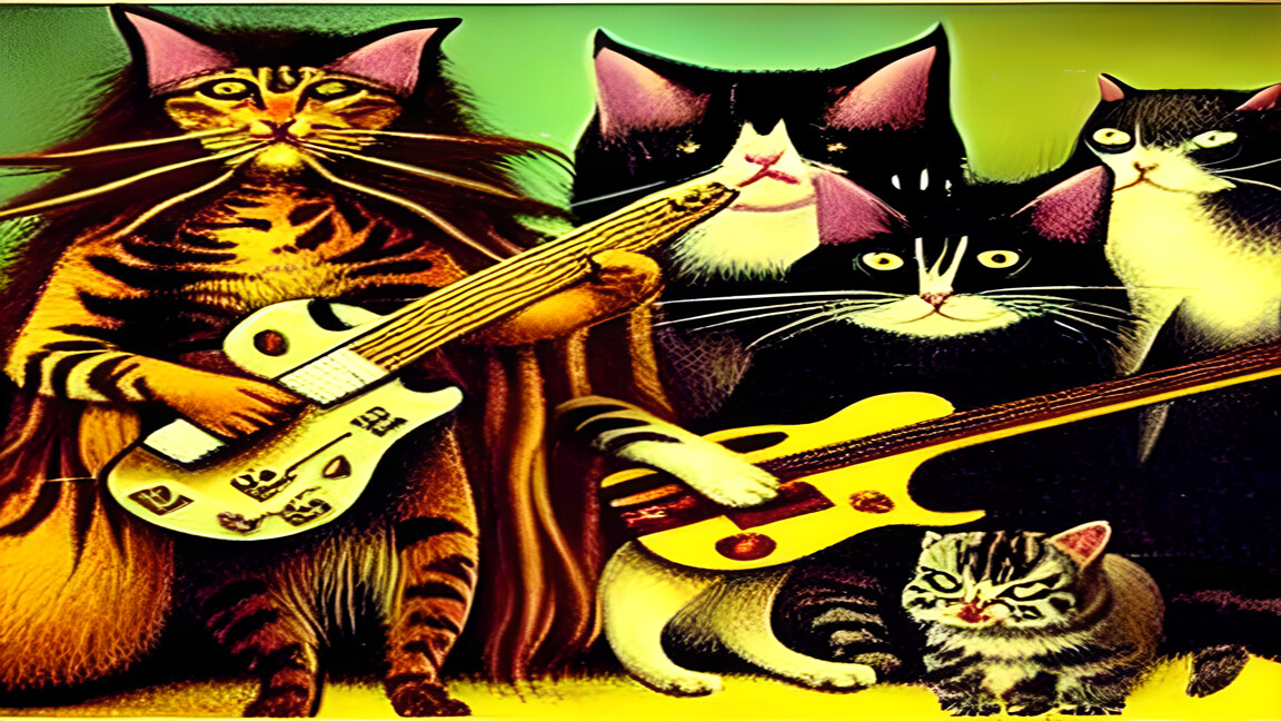 ArtStation A heavy metal cat band Artworks