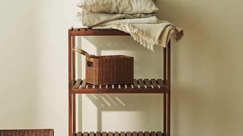 Hardwood kitchen shelf