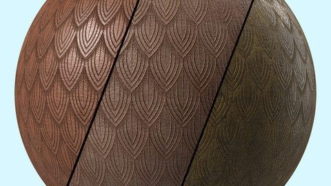 Leather Materials 23- Leather Dragon Pattern By Sbsar, Pbr 4k Seamless