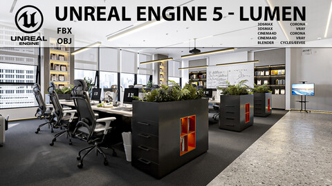 Office space design 03 for Unreal Engine