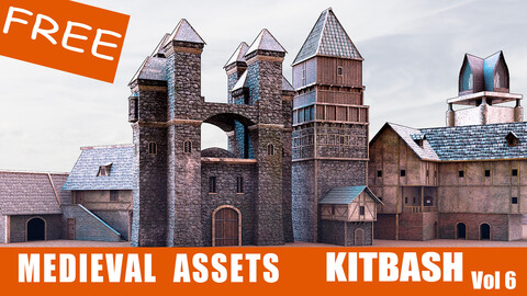 (Free) KITBASH : MEDIEVAL ASSETS+TEXTURES Vol 6.5