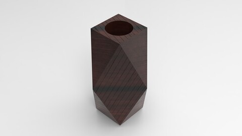 Wooden geometric vase