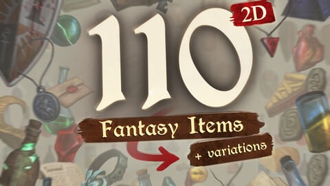 [2D] 110 Fantasy Items