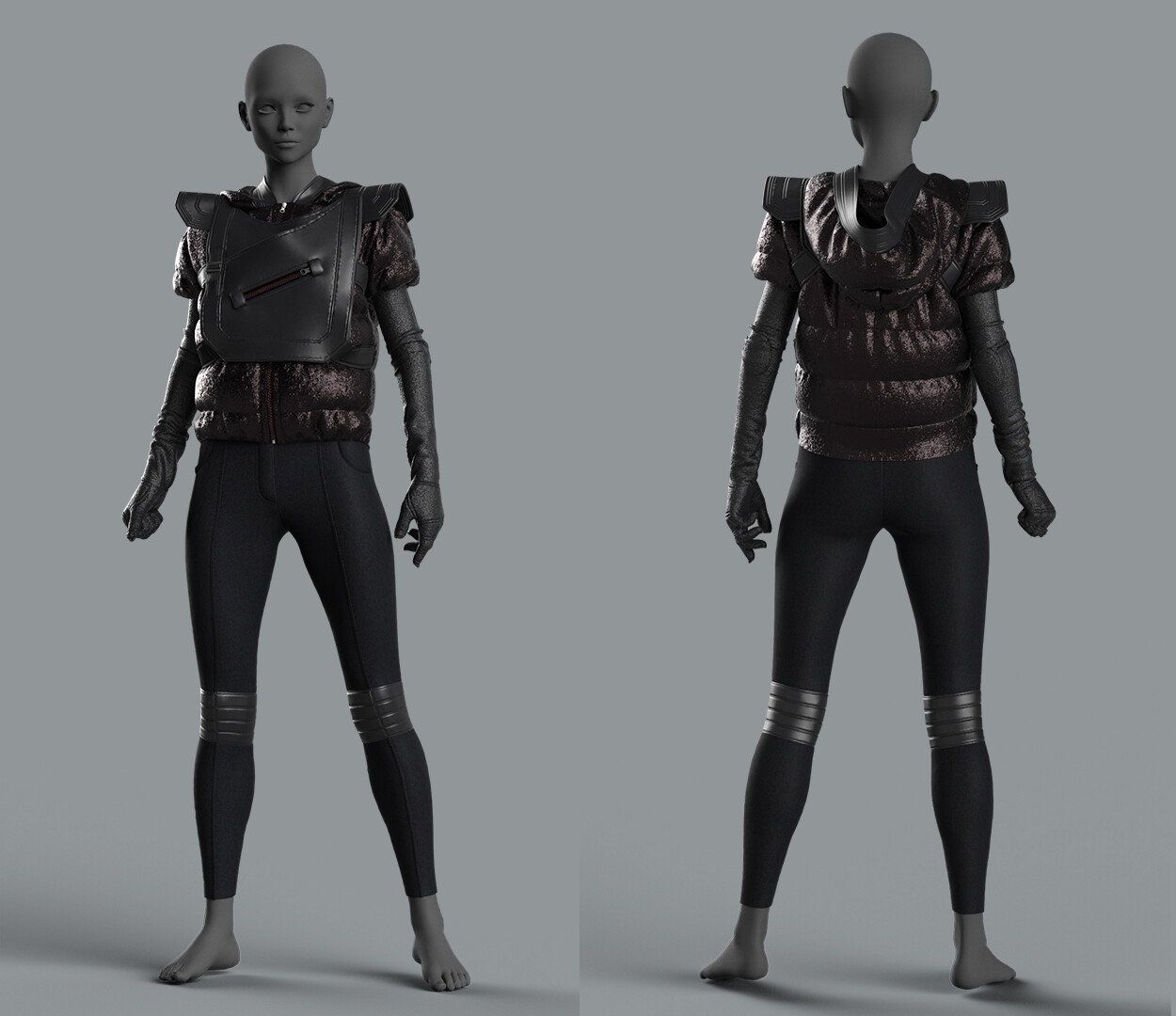 ArtStation - Sci-fi Female outfit Clo3d Marvelous designer High poly ...