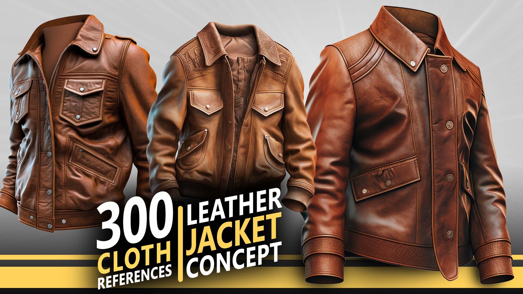 ArtStation - Men's Leather Jacket Outfit